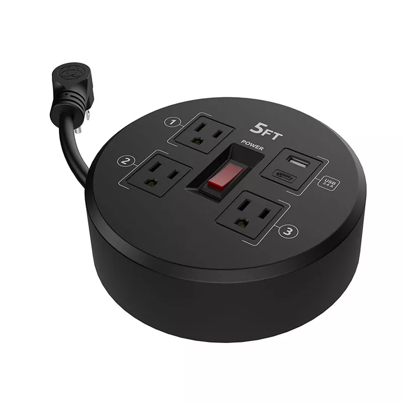 Mini 3 -verkooppunten USB2.4A Plastic snoerhaspel